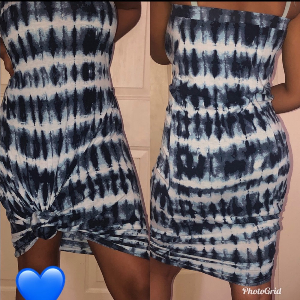 Blue/White Ty-Dye Skirt